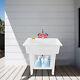 Freestanding Utility Sink Laundry Tub Cold & Hot Faucet Outdoor Wash Bowl Basin