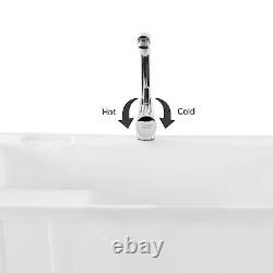 Freestanding Utility Sink Laundry Tub Cold Hot Faucet Outdoor Wash Bowl Basin US