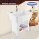 Freestanding Utility Sink Laundry Tub /floor Mount Single Faucet Wash Bowl Basin