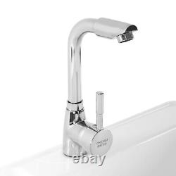 Freestanding Utility Sink Laundry Tub Floor Mount Wash Bowl Basin + Faucet Drain