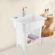 Freestanding Utility Sink Laundry Tub Wash Bowl Basin Hot &cold Faucet+washboard