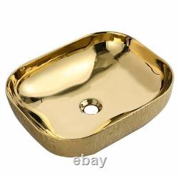 Golden Vessel Sink Countertop Gold Color Pattern Washbasin Thena Collection