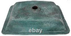Green Patina Aged Rustic Oxidized Pure Copper Rectangle Bathroom Sink Wash Basin