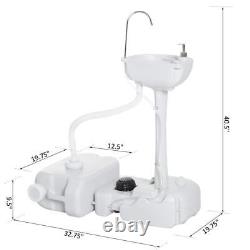 Grey Camping Sink Wash Station Basin With 4.5 Gal. Tank And Soap Dispenser