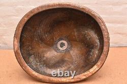 Hand Hammered Patina Rustic Pure copper sink Wash Basin Lavatory Koi Fish 18