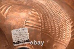 Hand Hammered Patina Rustic Pure copper sink Wash Basin Lavatory Koi Fish 18