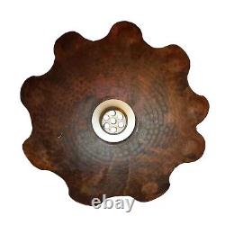 Handmade Rustic Round Gear Shape Vessel Pure copper sink Wash Basin Bowl