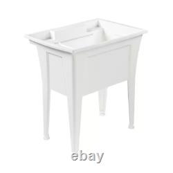 Heavy Duty Garage Utility Laundry Sink 32 In. X 22 In. Wash Washing Bowl White