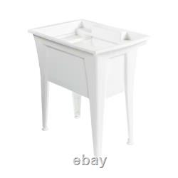 Heavy Duty Garage Utility Laundry Sink 32 In. X 22 In. Wash Washing Bowl White