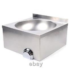 Kitchen Commercial Stainless Steel Basin Hand Free Wash Sink Knee Operated Tool
