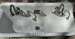 Kohler Brockway Style 4 Ft. Wash Trough Sink with Two Original Kohler Faucets