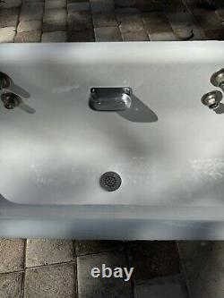 Kohler Brockway Style 4 Ft. Wash Trough Sink with Two Original Kohler Faucets