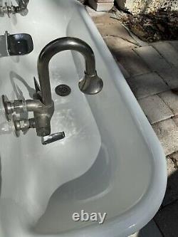 Kohler Brockway Style 4 Ft. Wash Trough Sink with Two Original Kohler Faucets