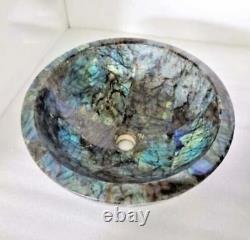 Labradorite Sink, Wash Basin Round Shape Bathroom & Kitchen Decor Wash Basin Art