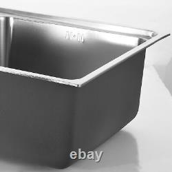 Laundry Sink Steel Garden Laundry Basin Kitchen Wash Fruit Basin 66x45cm