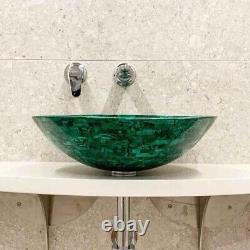 Malachite Stone Wash Basin Sink, Natural Inlaid Marble Sink Home Deco 15x15x5