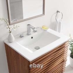 Modway Cayman Modern 24 Bathroom Sink in White With Rectangular Basin