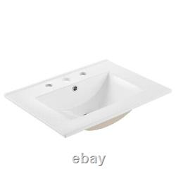 Modway Cayman Modern 24 Bathroom Sink in White With Rectangular Basin