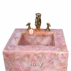 Natural Rose Quartz Stone Wash Basin Stone Sink Bathroom & Kitchen Tops Decor