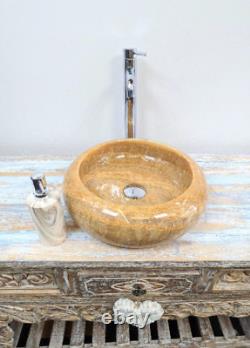 ONYX MARBLE SINK, Onyx Wash Basin, Round Vessel Sink, Stone Bathroom Sink, Sink