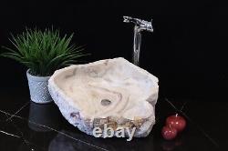 Onyx Stone Vessel Sink, Small Handmade Wash Basin, Luxury Bathroom Sinks
