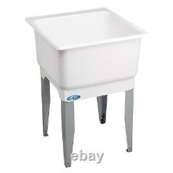 Plastic Freestanding Laundry Tub Floor Wash Bowl Basin Sink 23 in. X 25 in