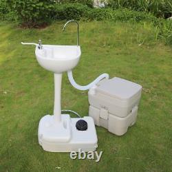 Portable Removable Outdoor Sink Wash Basin and Flush Toilet for RV Camping
