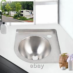 RV Boat Caravan Kitchen 304 Stainless Camper Hand Wash Basin Triangular Sink