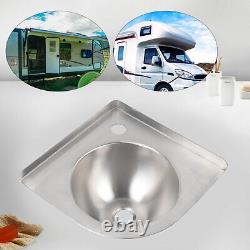 RV Boat Caravan Kitchen 304 Stainless Camper Hand Wash Basin Triangular Sink