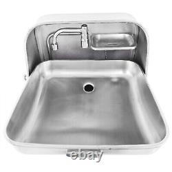 RV Camper Caravan Folding Sink Trailer Hand Wash Basin with Faucet Stainless Steel