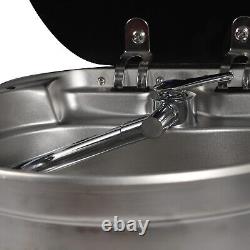 RV Caravan Camper 304 Stainless Steel Hand Wash Basin Kitchen Sink with Lid Faucet