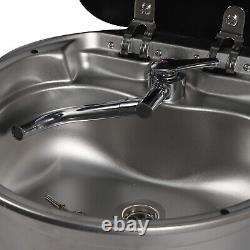 RV Caravan Camper 304 Stainless Steel Hand Wash Basin Kitchen Sink with Lid Faucet