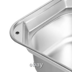 RV Caravan Camper Boat Stainless Steel Hand Wash Basin Kitchen Sink + Lid Faucet