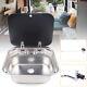 Rv Caravan Camper Hand Wash Basin Kitchen Sink With Lid & Faucet Stainless Steel