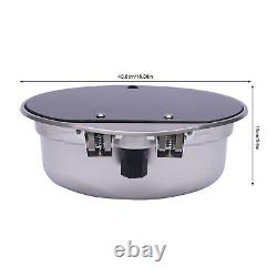 RV Caravan Camper Kitchen Hand Wash Basin Sink Round With Lid & Faucet Stainless