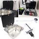 Rv Caravan Camper Sink Hand Wash Basin Stainless Steel With Glass Lid & Faucet