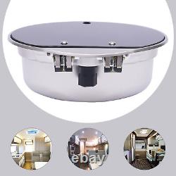 RV Caravan Camper Sink Stainless Steel Hand Wash Basin Sink withGlass Lid & Faucet