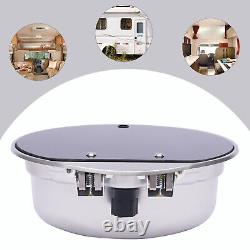 RV Caravan Camper Sink Stainless Steel Hand Wash Basin Sink withGlass Lid & Faucet