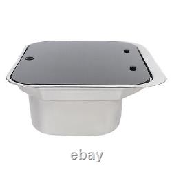 RV Caravan Camper Sink Stainless Steel Hand Wash Basin with Glass Lid & Faucet US