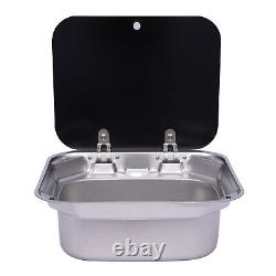RV Caravan Sink Hand Wash Rectangular Basin For Camper Kitchen Semi-recessed