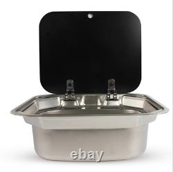 RV Caravan Sink Hand Wash Rectangular Basin For Camper Kitchen Stainless Steel