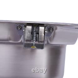 RV Hand Wash Basin Kitchen Sink Stainless Steel with Lid Drain Plug caravan Silver