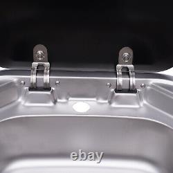 RV Hand Wash Basin Kitchen Sink with Lid Caravan Camper Boat Stainless Steel