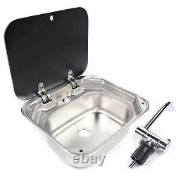 RV Kitchen Sink Hand Wash Basin with Lid Faucet & RV Exhaust Fan RV Air Vent