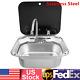 Rv Kitchen Sink Unit Caravan Camper Hand Wash Basin With Faucet Stainless Steel