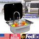 Rv Kitchen Sink Unit Caravan Camper Hand Wash Basin With Faucet Stainless Steel