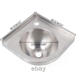 RV Kitchen Stainless Steel Corner Triangular Sink Wash Basin Container with Faucet