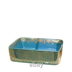 Rectangular Blue Countertop Sink Wash Basin Porcelain Ceramic with Mosaic Design