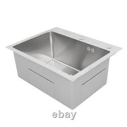 Single Basin Sink Set With Drainer 304 Stainless Steel Vegetables Washing Sink