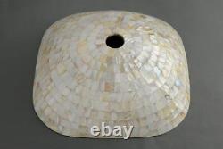 Sink Wash Basin White Mother Of Pearl Plus Design Handmade Sea Shell Glass Bowl